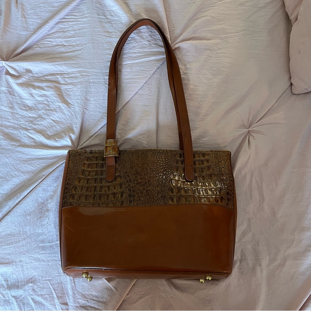 Brahmin Brown Shoulder Bag with Textured Design